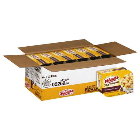 VELVEETA Dinner Macaroni & Cheese Bacon Bowl 9 oz., PK6 10021000052599